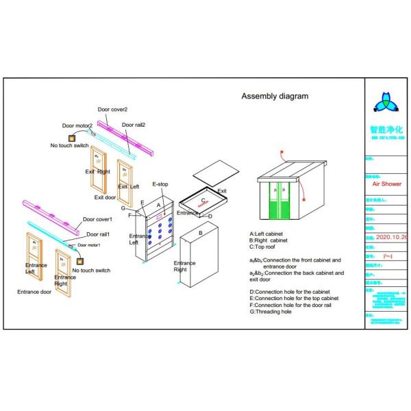 Two Person Stainless Steel Air Shower With Auto Double Leaf Sliding Doors