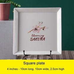 Japanese Cherry Blossom White Round Rectangle Square Baking Dessert Bowl Restaurant Ceramic Dinner Plate And Mug