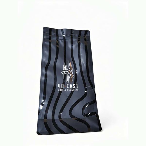 Matte Black Stand Up Coffee Bag Resealable Roasted Coffee Bag Moisture Proof