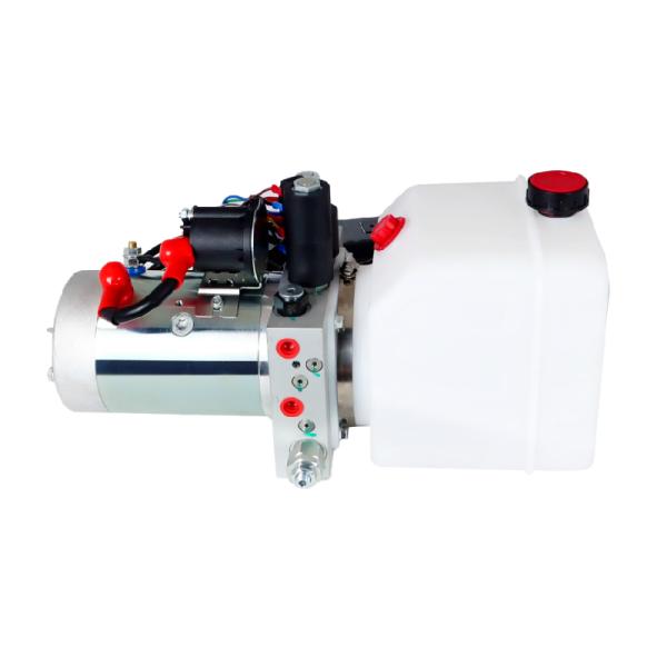 DC 12V 1.6kw 2方向複動油圧パワーユニット、プラスチック燃料タンクと4ボタンリモコン付き、フライングウィングカーキャラバンクレーン用