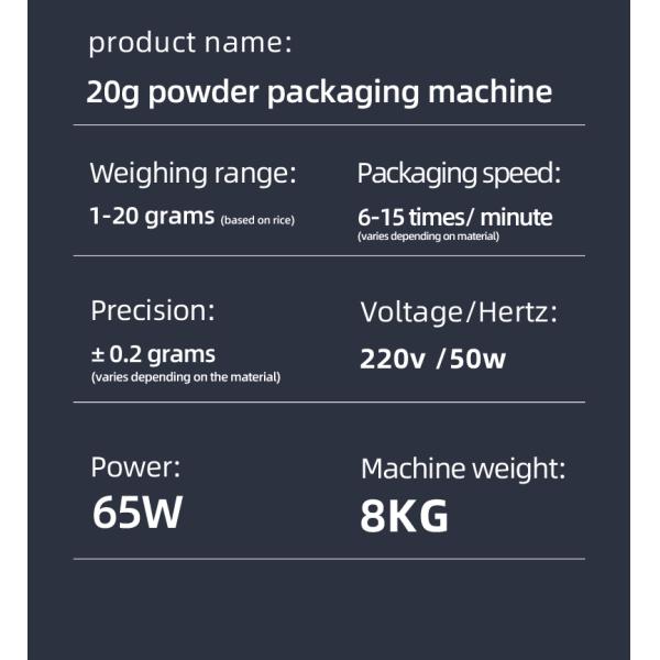 Particle filling machine quantitative coffee powder powder dispensing machine spice filling machine