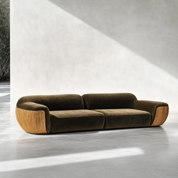 Canapé d'angle style velours design moderne salon en forme de U hôtel luxe léger combinaison modulaire