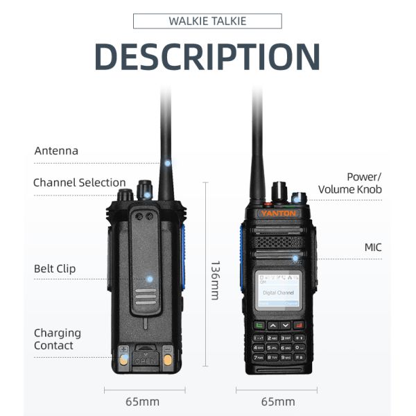 10W Digital Radio Transceiver Amateur DMR Two Way Radio YANTON DM-860