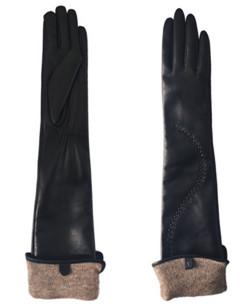 Beauty Elegant Ladies Gloves Multi Color Sheepskin Long Leather Wool Knitted