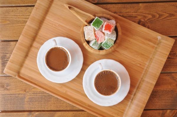 modern wood serving tray with unique handle