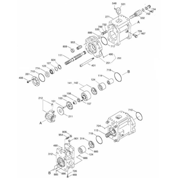 Hydraulic Pump 2401-9186 Excavator Main Pump Excavator Spare Parts For Doosan SOLAR 130 Dx130