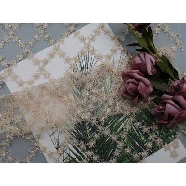 Ткань платья вечера ткани шнурка вышивки Тюль металлическая