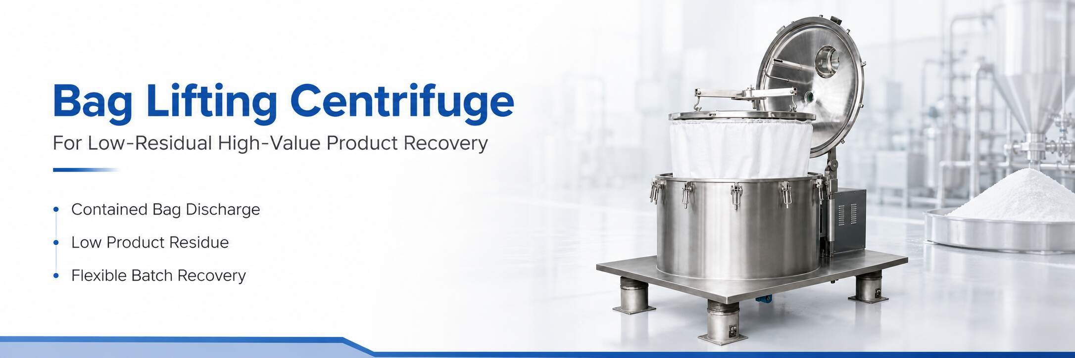 Bag Lifting Centrifuge for Low-Residual High-Value Product Recovery