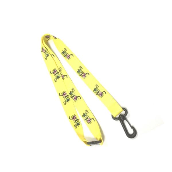 Yellow Custom Logo Dye Sublimated Lanyards With Swivel J Hook And Safety Buckle