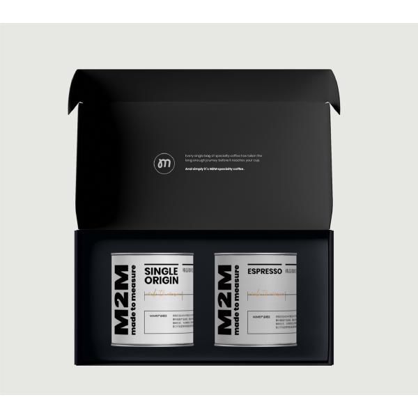 M2M Coffee Packaging Boxes Wavy Texture Pull Out Packaging