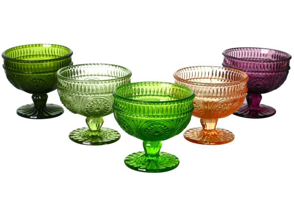 Embossed 340ml Vintage Crystal Highball Glasses Apple Green, Solid colored Drinking Glass
