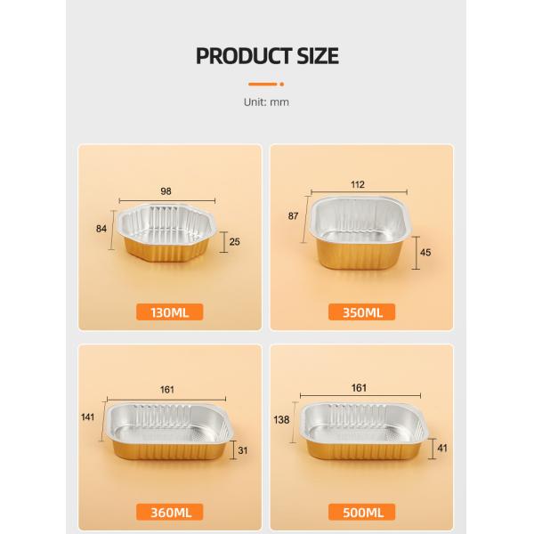 Прямоугольный подгоняйте коробку для завтрака Takeout подносов коробок упаковки устранимую алюминиевую