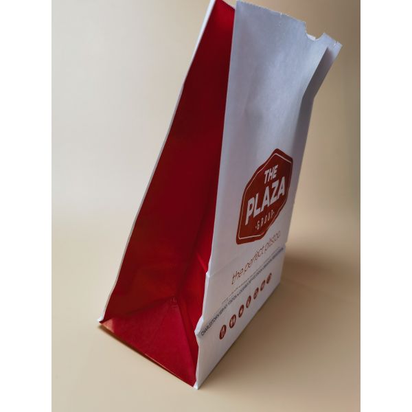 Recyclable Food Paper Bags Square Bottom Custom Takeaway Bags Tear Resistant