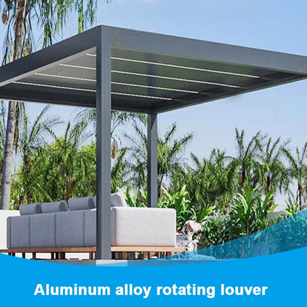Gatehouse open-air sun room Outdoor canopy flipped louver gazebo shed four corner aluminum alloy gazebo terrace rain proof