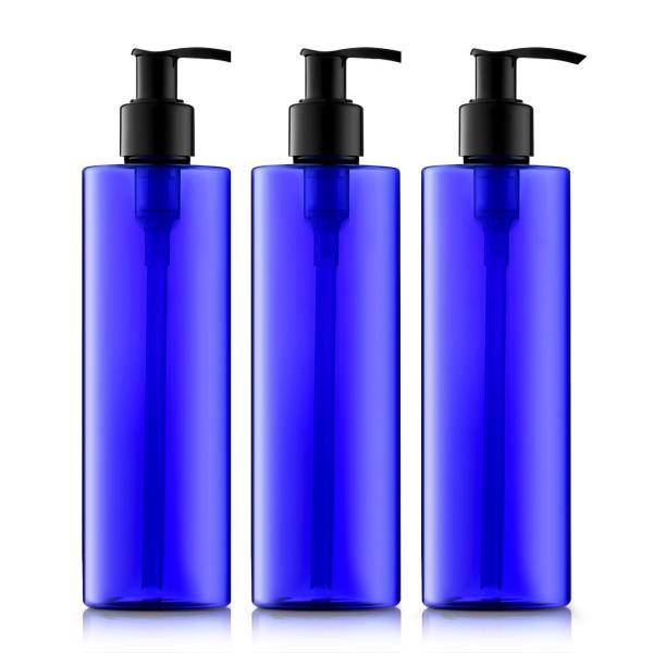 Brown Blue PET 200ML Refillable Lotion Container With Pump For Liquid