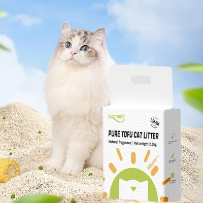 Litière pour chat parfumée dégradable Parfum Thé Blanc Litière pour chat Tofu Litière pour chat Soja