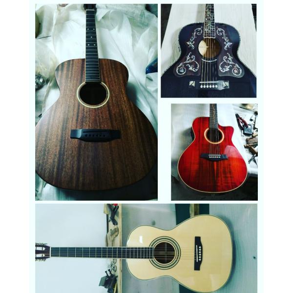 Custom Grand 41 inch Dreadnought Acoustic Guitar in Dark Brown Finish Flamed Maple Back & Sides