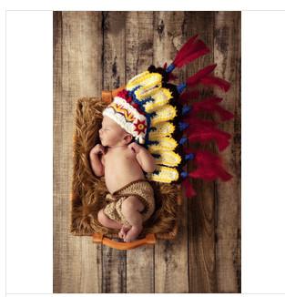 yellow baby indian hat cap cotton Photography Prop beanie diaper cover set Crochet Knitted
