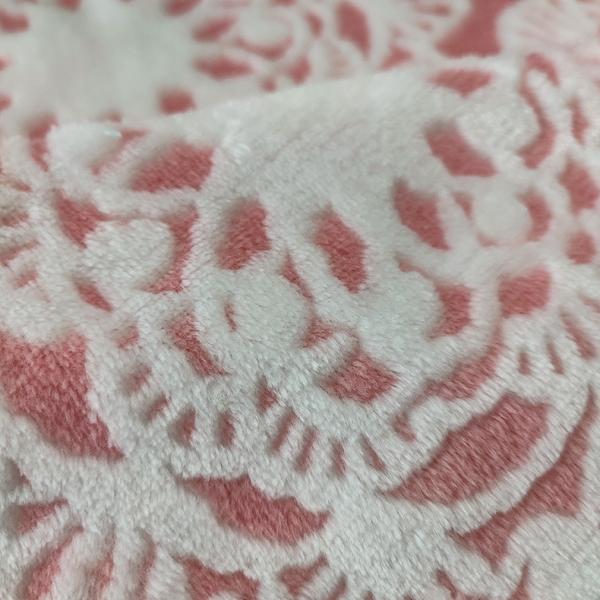 Flower Burnout Flannel Fleece Fabric 150D Polyester Sleepwear 300GSM