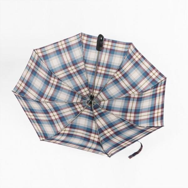 Fashion Compact Auto Open Close Umbrella With Long Black Plastic Handle