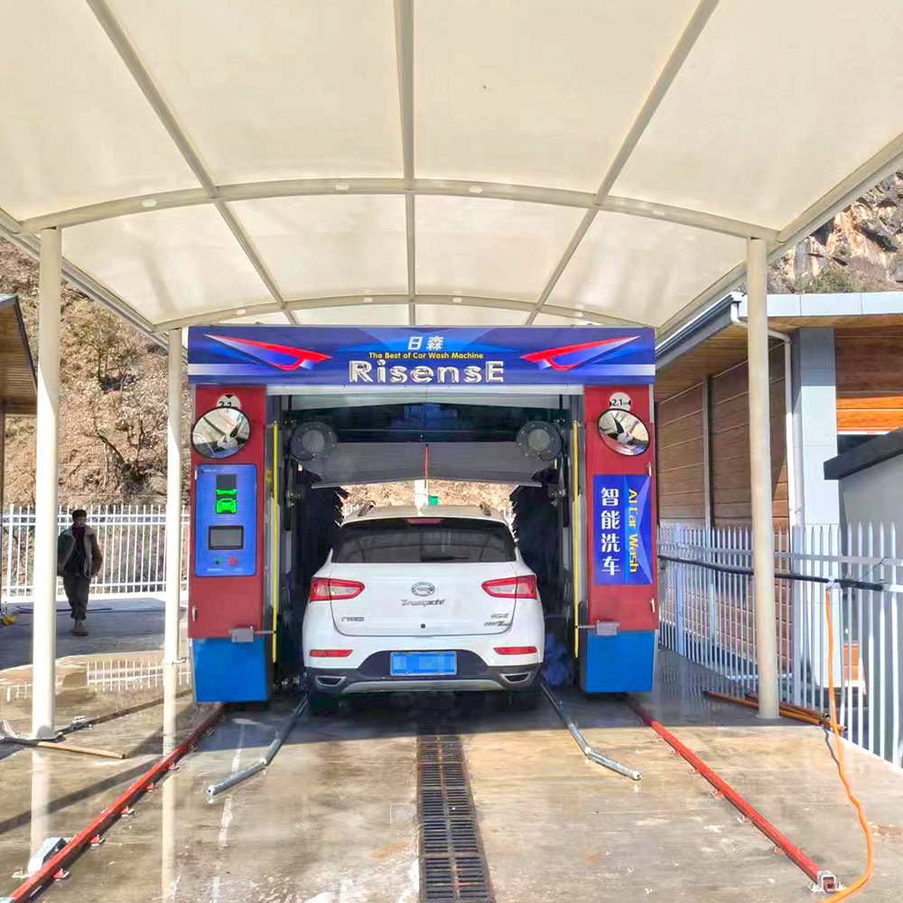 Risense CE Certified High Pressure 5 Brushes Rollover Automatic Car Wash Machine for Sale in Germany with Wheel Brushes
