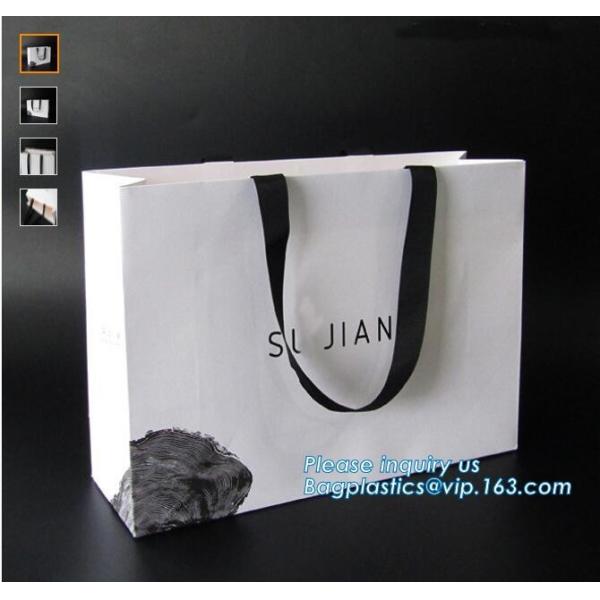 Flower pattern c bag paper carrier bags with logo print & ribbon,paper flower carrier bag with handle string (Red)Fashio