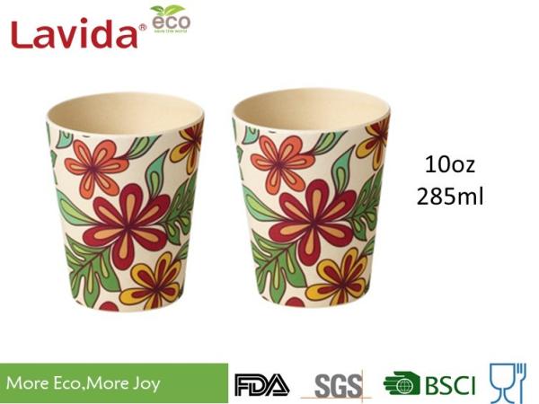 Christmas Design Bamboo Fiber Cup , Shatter Proof Biodegradable Bamboo Eco Mug