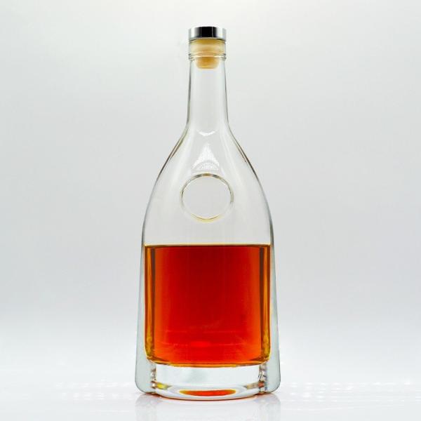 High Flint Glass Material 500ml Clear Empty White Vodka Glass Bottle with Cork 750ml