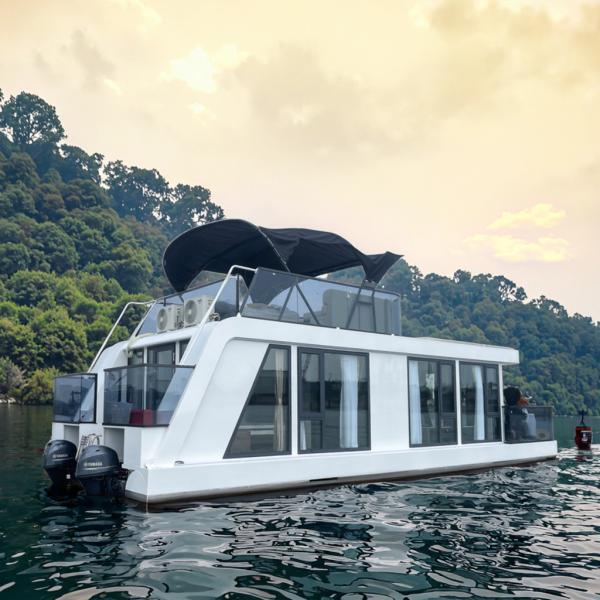 Une maison de plaisance avec un bateau flottant de 10 tonnes et un matériau en aluminium