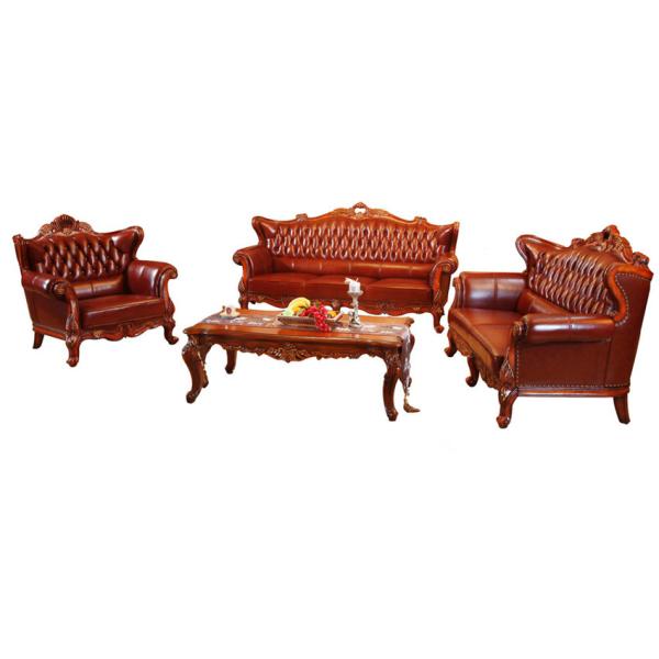 Antique living room furniture chesterfield 321 leather sofa set