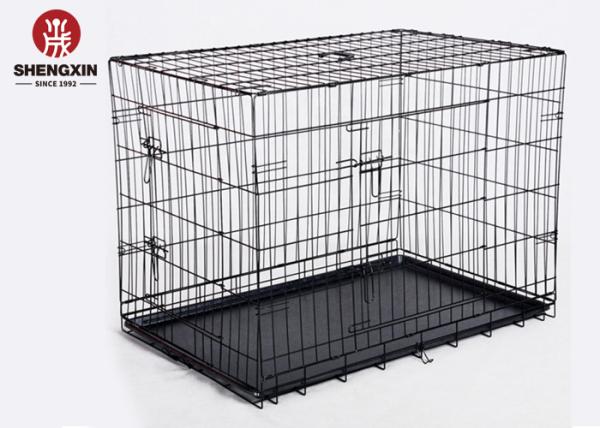 Iron 24 Inch Metal Dog Cage Portable Multisize With Plate