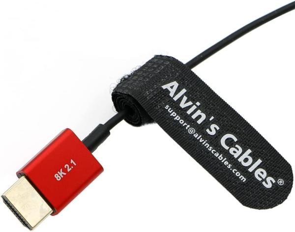 Cabo ultra fino da alta velocidade HDMI do cabo 48Gbps dos cabos 8K HDMI 2,1 de Alvin para Atomos Ninja-V 4K-60P 6K-Record, Z-CAM
