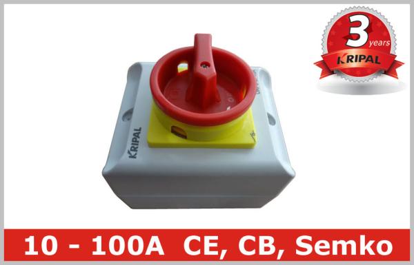 Waterproof IP65 Rotary Isolator Switch / 2 Pole 3 Pole Disconnect Switch