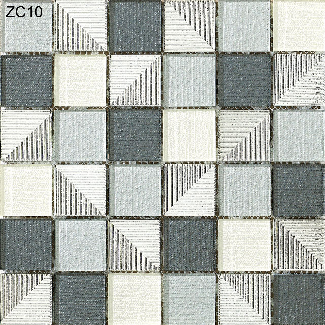 Elegant and Non-slip Glass and Metal Wall Swimming Pool Mosaics For Renovation