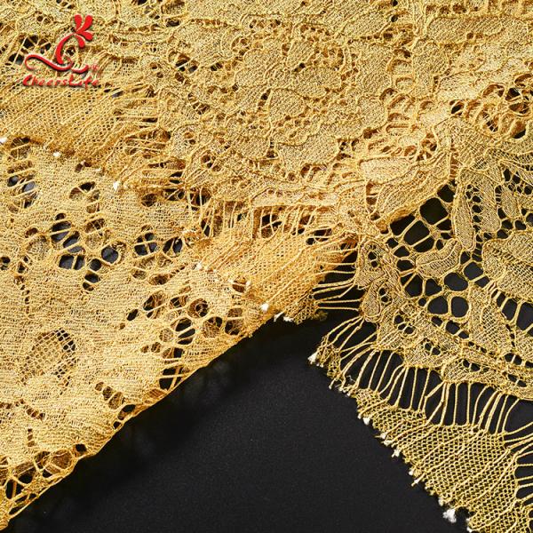 Африканское горячее золото вычуры продажи 2019 вышило ткани шнурка для причудливой одежды сари