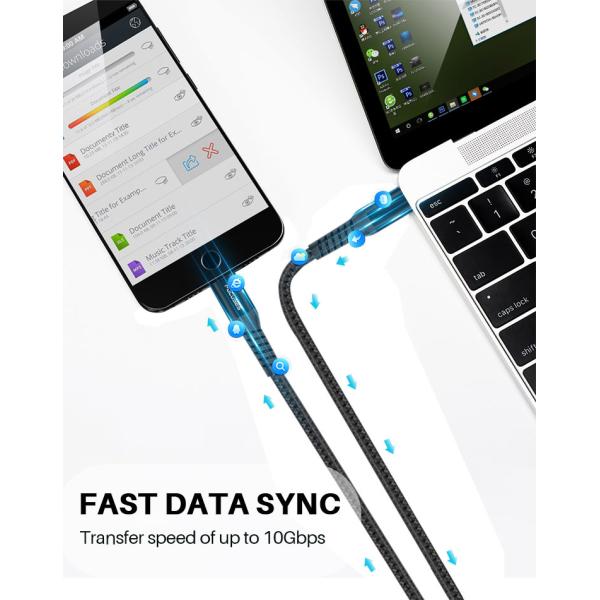 High Speed 2m 5A Type C Cable For Mobile Phone