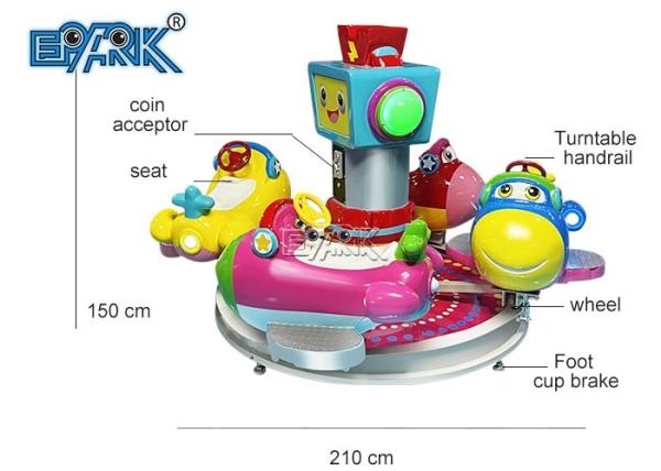 Fun Flight Kiddy Ride Machine Coin Operated Mini Carousel 4 Person Swing Ride