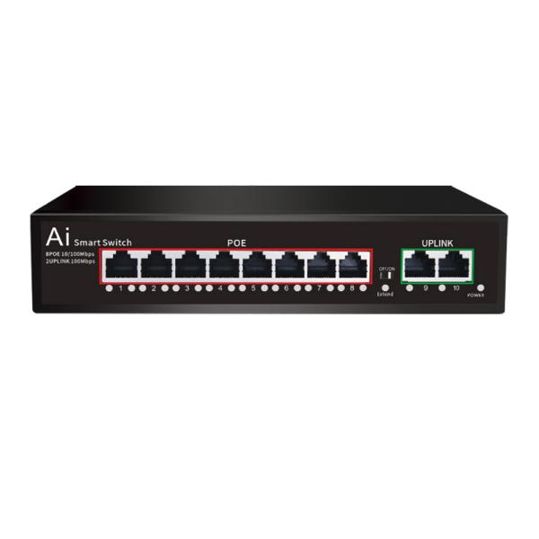 8xFE POE + 2FE UPlink UTP Port Power Over Ethernet Switch POE For CCTV IP Cameras