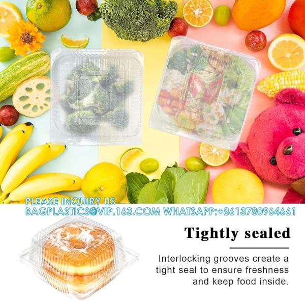 Clear Plastic Take Out Containers,Disposable Clamshell Dessert Container With Lid, For Salads, Pasta, Sandwiches