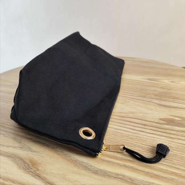 OEM/ODM Accepted Custom Logo Printed Canvas Zipper Makeup Bag for Pencil and Coin Storage