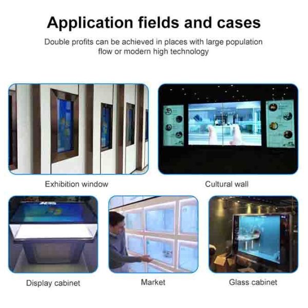 32 inch touch screen transparent lcd display price box for jewelry show