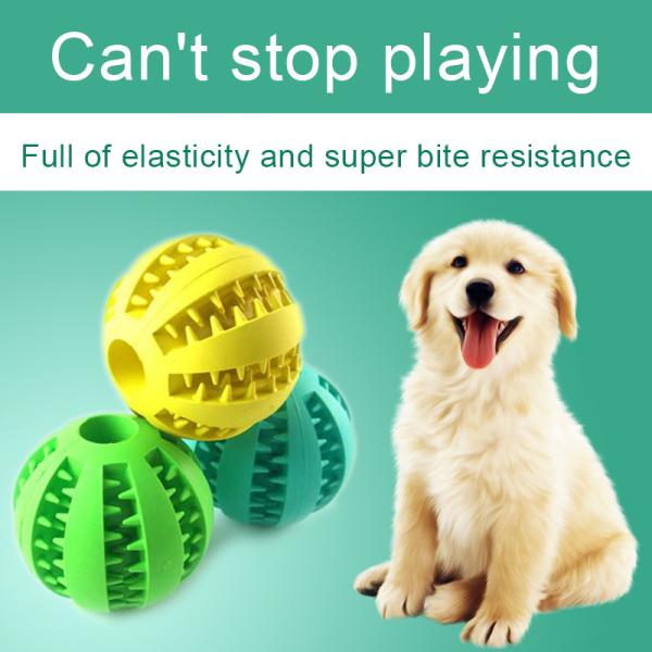 Dog Pet Treat Dispensing Ball Solid Rubber Chew Toy with Natural Rubber Material in Dark