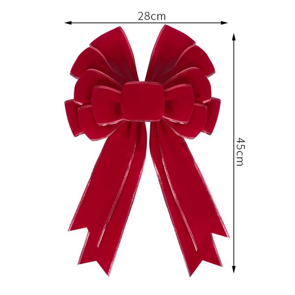 Customized Festival Ribbon Bow Wired Velvet Ribbon Christmas Tree Toppers Burlap Bows