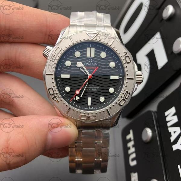 Omega Seamaster Diver 300M 42MM Clone Watch   Nekton Edition, Chronomètre maître coaxiale 8806, cadran en céramique, bordure en titane