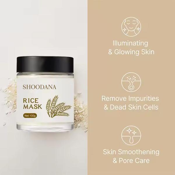 Bulk Vegan Organic Clay Face Mask Deep Cleansing Oil Control Rice Mask Brightening Rice Face Mask