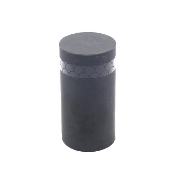 Hot Sale Gift Packaging Box 30ml 50ml 100ml Black Leather Paper Tube for Refined Oil Perfume Bottle with Metal Lid