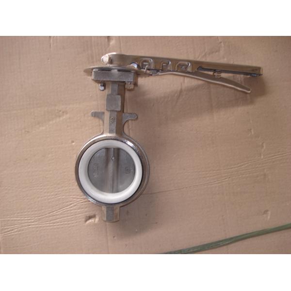 Simple Structure BS4504 PN10 / PN16 Flange Standard Stainless Steel Wafer Butterfly Valve