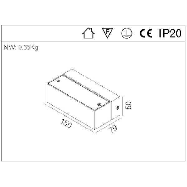 6W Surface Mounted Indoor Square LED wall light , LED Indoor Wall Lamp