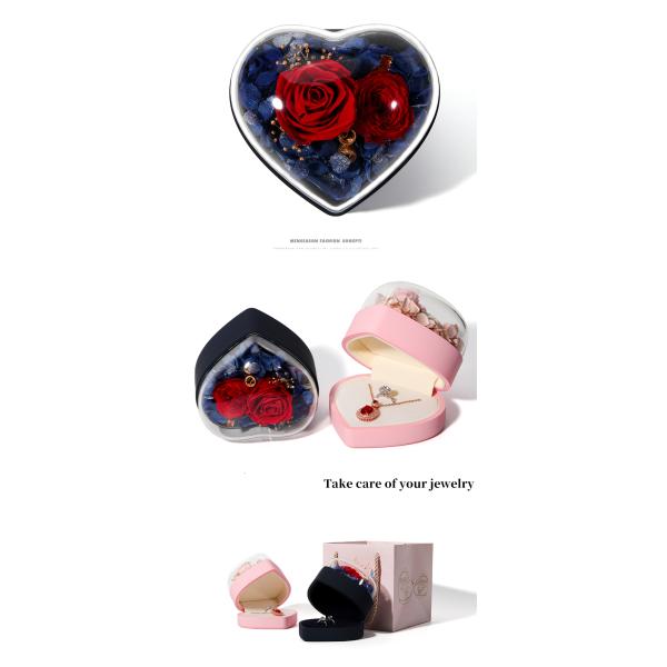 Boîte à bijoux en forme de cœur en forme de cœur avec boîte d'emballage en velours