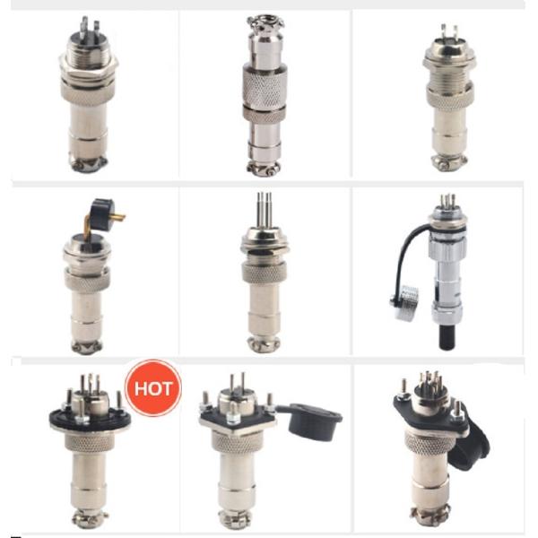 Round Flange 2~7 Pins Gx12 Aviation Connector 3A 200V For Panel Mounting